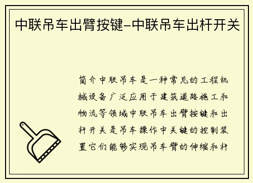 中联吊车出臂按键-中联吊车出杆开关